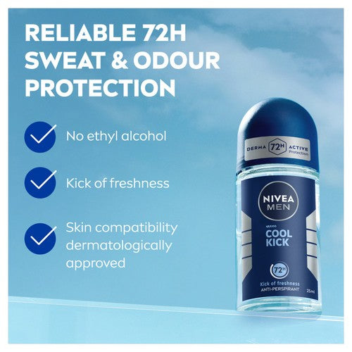 NIVEA MEN COOL KICK 72H ANTI-PESPIRANT ROLL ON - 50ml