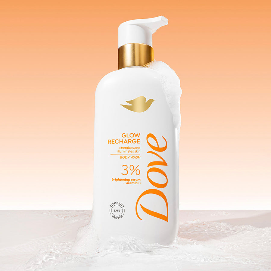 DOVE GLOW RECHARGE BODY WASH WITH 3% VITAMIN C - 18.5oz