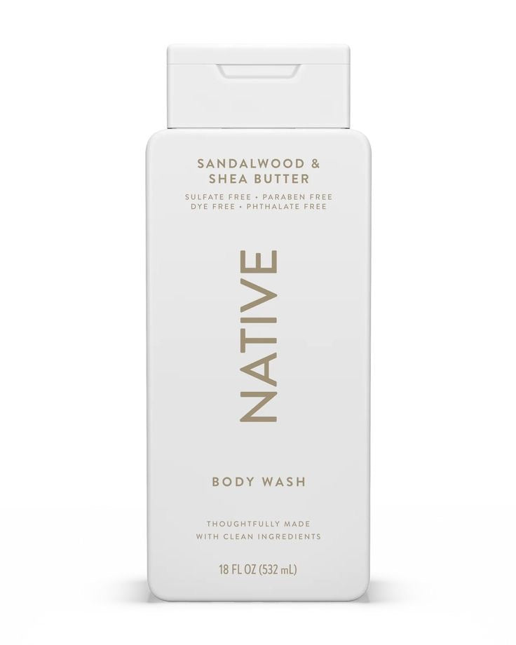 NATIVE BODY WASH - SANDALWOOD & SHEA BUTTER - 18oz