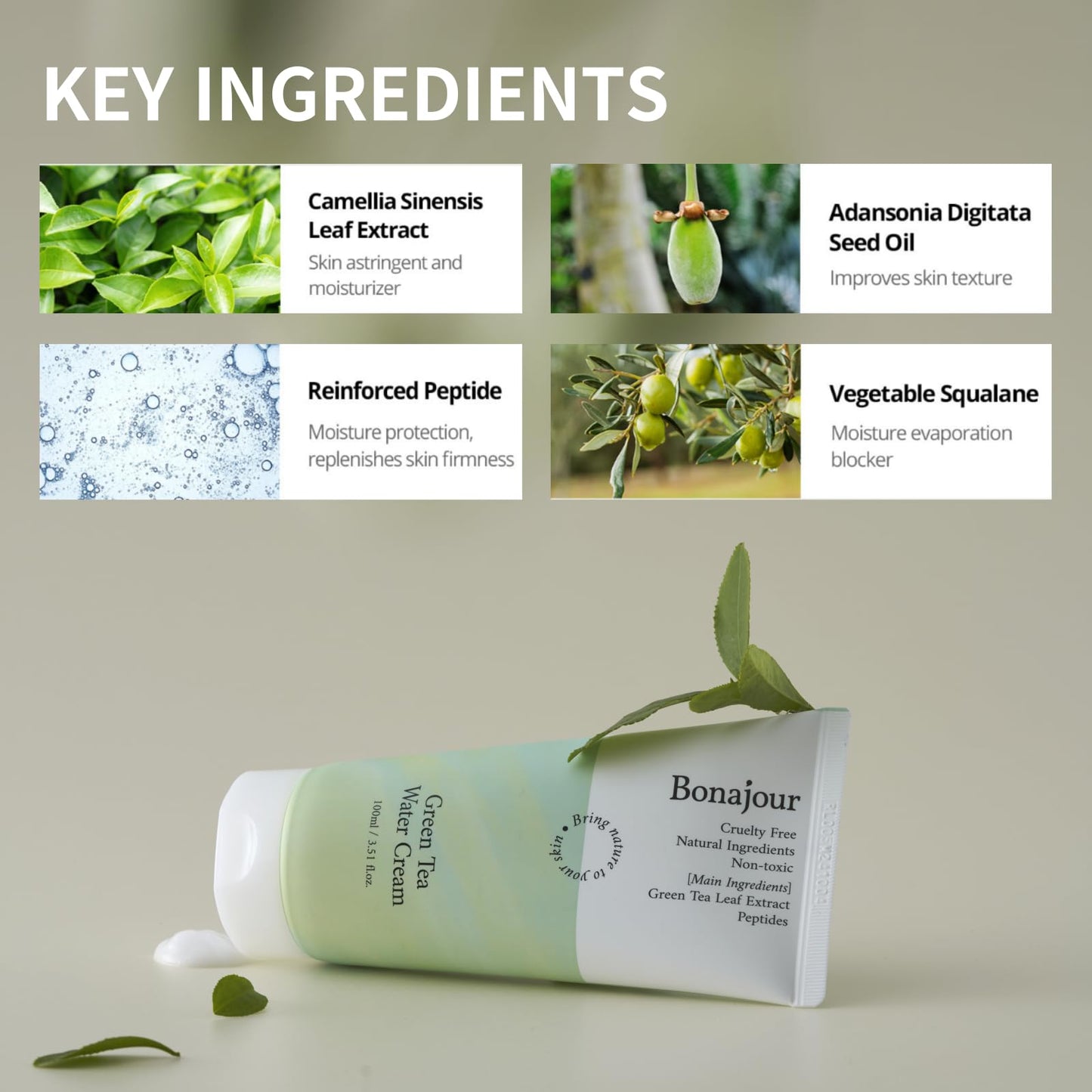 BONAJOUR GREEN TEA WATER CREAM - 100ml