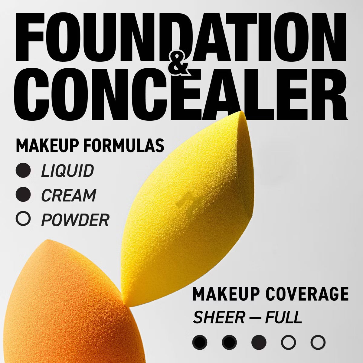 REAL TECHNIQUES MIRACLE COMPLEXION + CONCEALER SPONGE DUO - 2pcs
