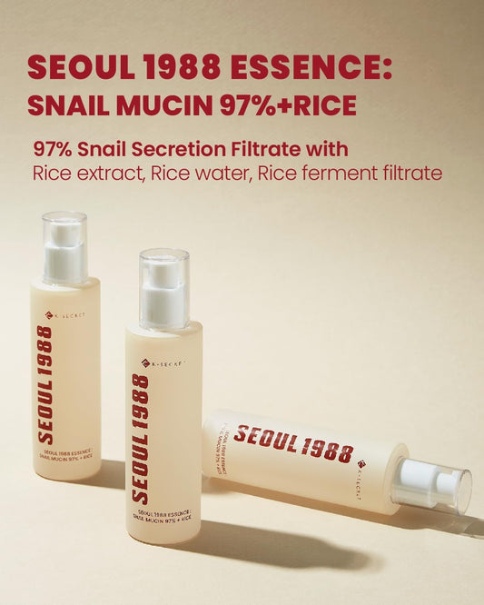 K-SECRET SEOUL 1988 ESSENCE : SNAIL MUCIN 97% + RICE - 100ml