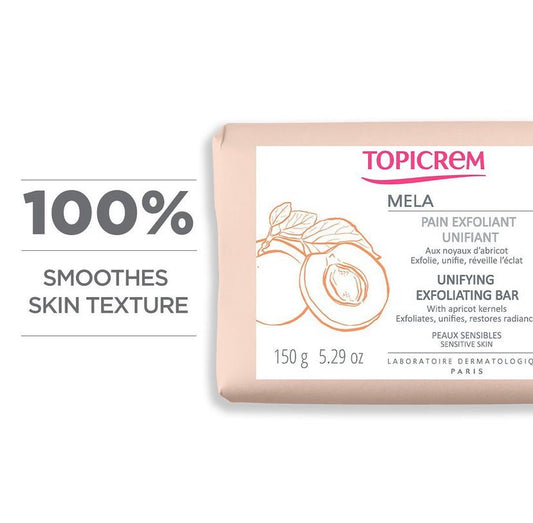 TOPICREM MELA UNIFYING EXFOLIATING BAR SOAP - 150g