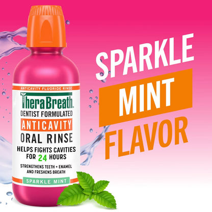 THERABREATH ANTICAVITY FLOURIDE SPARKLE MINT MOUTHWASH - 1L