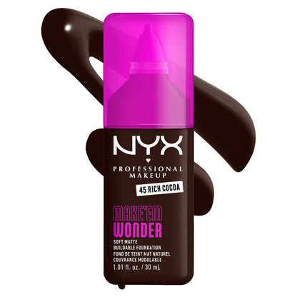 NYX MAKE ‘EM WONDER™ SOFT MATTE BUILDABLE FOUNDATION - 30ml