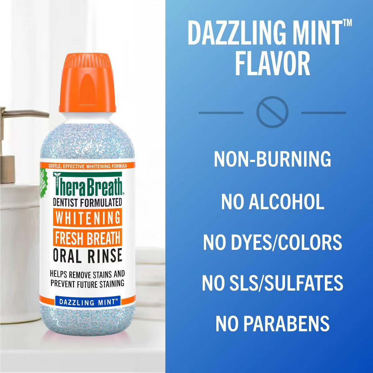 THERABREATH WHITENING DAZZLING MINT MOUTHWASH - 1L