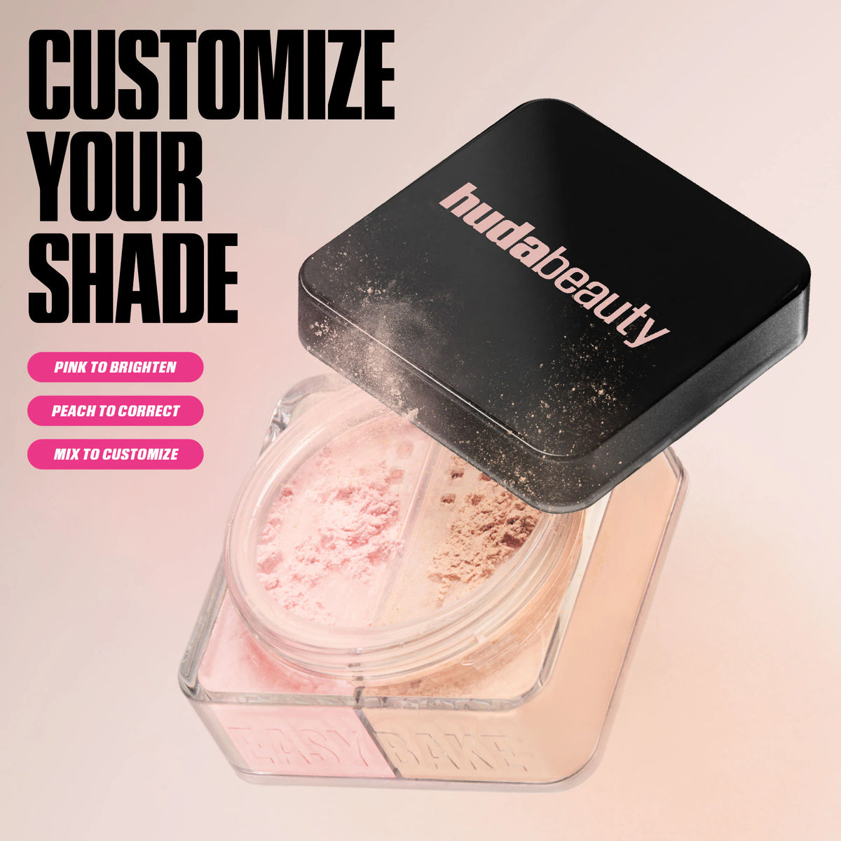 HUDA BEAUTY EASY BAKE BLURRING LOOSE BRIGHTENING + CORRECTING DUO - CHERRY PRACH - 20g