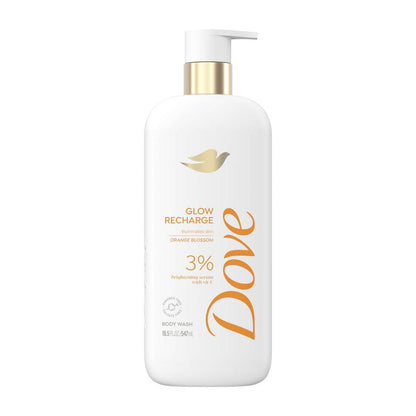 DOVE GLOW RECHARGE BODY WASH WITH 3% VITAMIN C - 18.5oz
