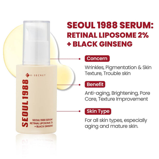 K-SECRET SEOUL 1988 SERUM : RETINAL LIPOSOME 2% + BLACK GINSENG - 30ml
