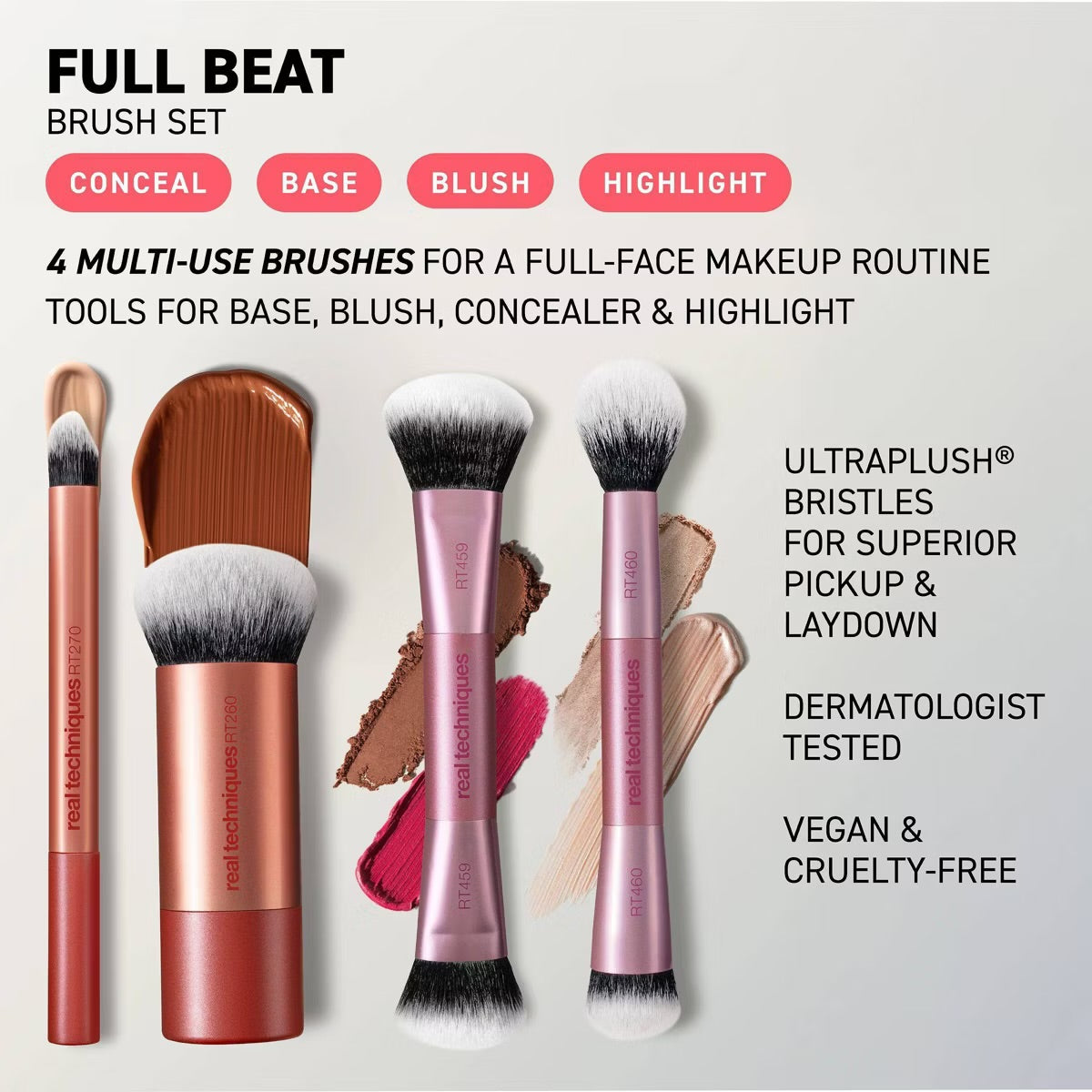 REAL TECHNIQUES FULL BEAT BRUSH SET - 4pcs