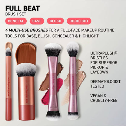 REAL TECHNIQUES FULL BEAT BRUSH SET - 4pcs
