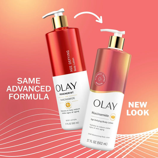 OLAY AGE DEFYING & HYDRATING BODY LOTION WITH NIACINAMIDE - 17oz