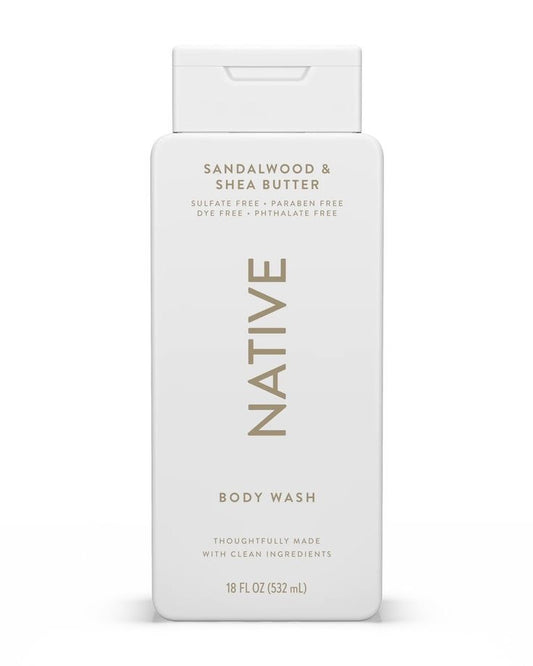 NATIVE BODY WASH - SANDALWOOD & SHEA BUTTER - 18oz