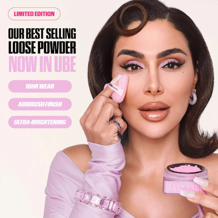 HUDA BEAUTY EASY BAKE BLURRING LOOSE BAKING & SETTING POWDER - UBE BAKING CAKE - 20g