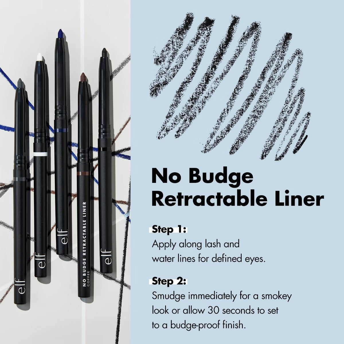 ELF NO BUDGE RETRACTABLE WATERPROOF EYELINER