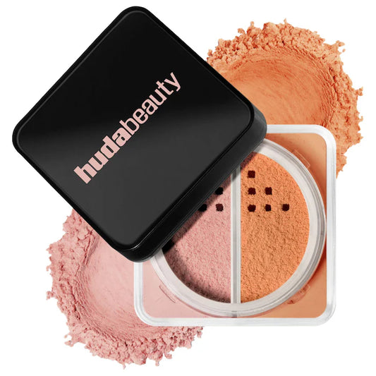 HUDA BEAUTY EASY BAKE BLURRING LOOSE BRIGHTENING + CORRECTING DUO - PINK PUMPKIN - 20g