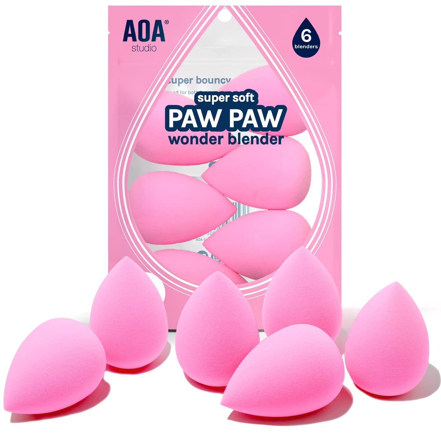 AOA STUDIO MAKEUP SPONGE - 6 set