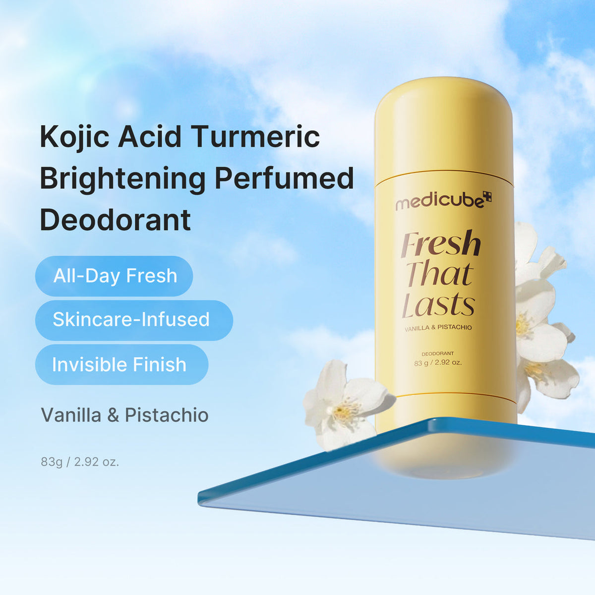 MEDICUBE KOJIC ACID BRIGHTENING DEODORANT (VANILLA & PISTACHIO) - 83g
