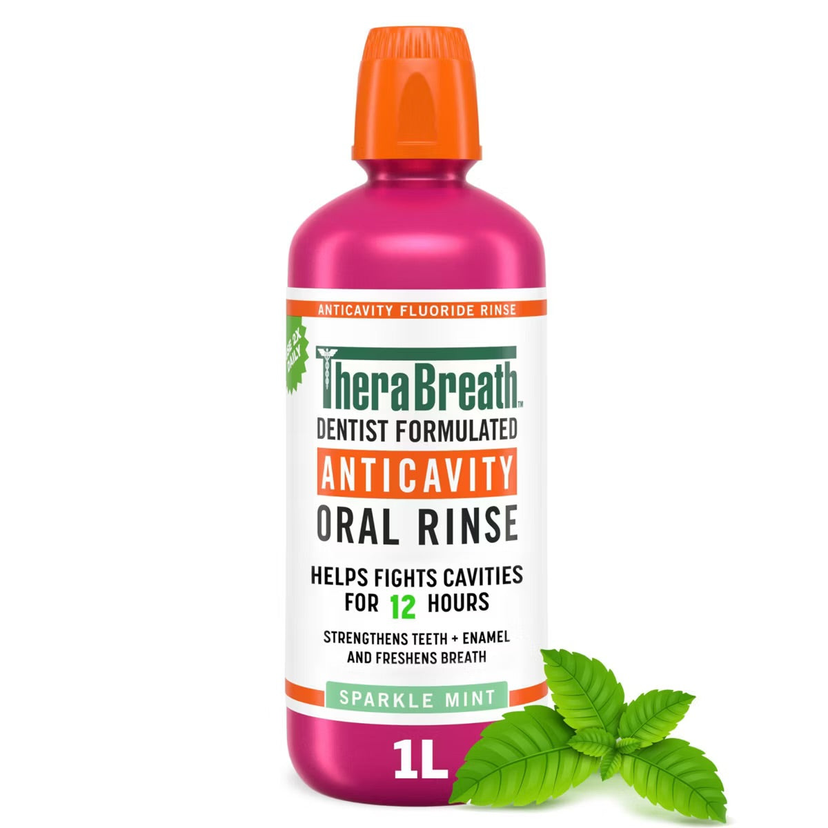 THERABREATH ANTICAVITY FLOURIDE SPARKLE MINT MOUTHWASH - 1L