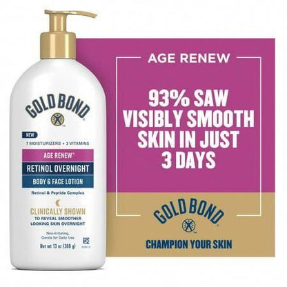 GOLD BOND AGE RENEW RETINOL OVERNIGHT BODY & FACE LOTION
