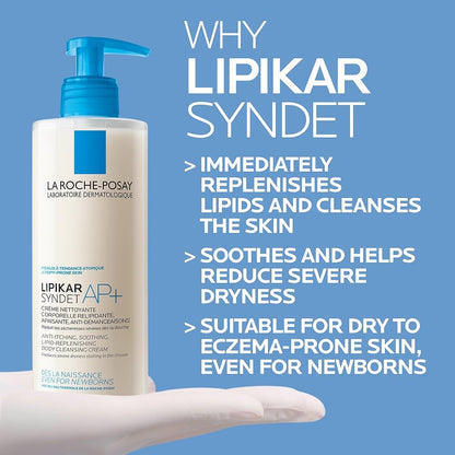 LA ROCHE POSAY LIPIKAR SYNDET AP+ LIPID-REPLENISHING CREAM WASH - 400ml
