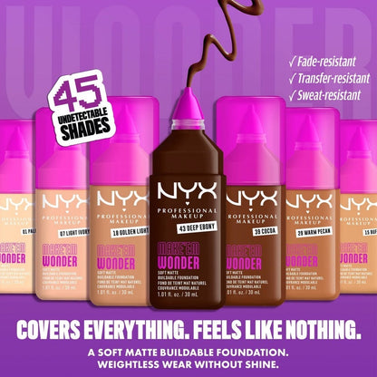 NYX MAKE ‘EM WONDER™ SOFT MATTE BUILDABLE FOUNDATION - 30ml