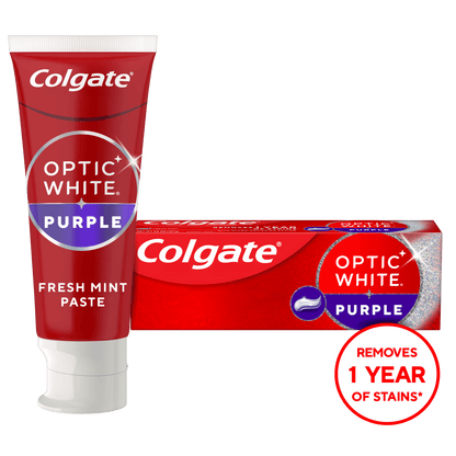 COLGATE OPTIC WHITE PURPLE TEETH WHITENING TOOTHPASTE - 107g