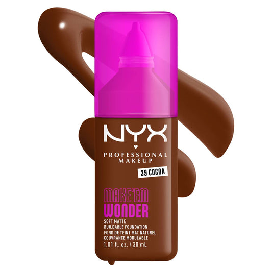 NYX MAKE ‘EM WONDER™ SOFT MATTE BUILDABLE FOUNDATION - 30ml