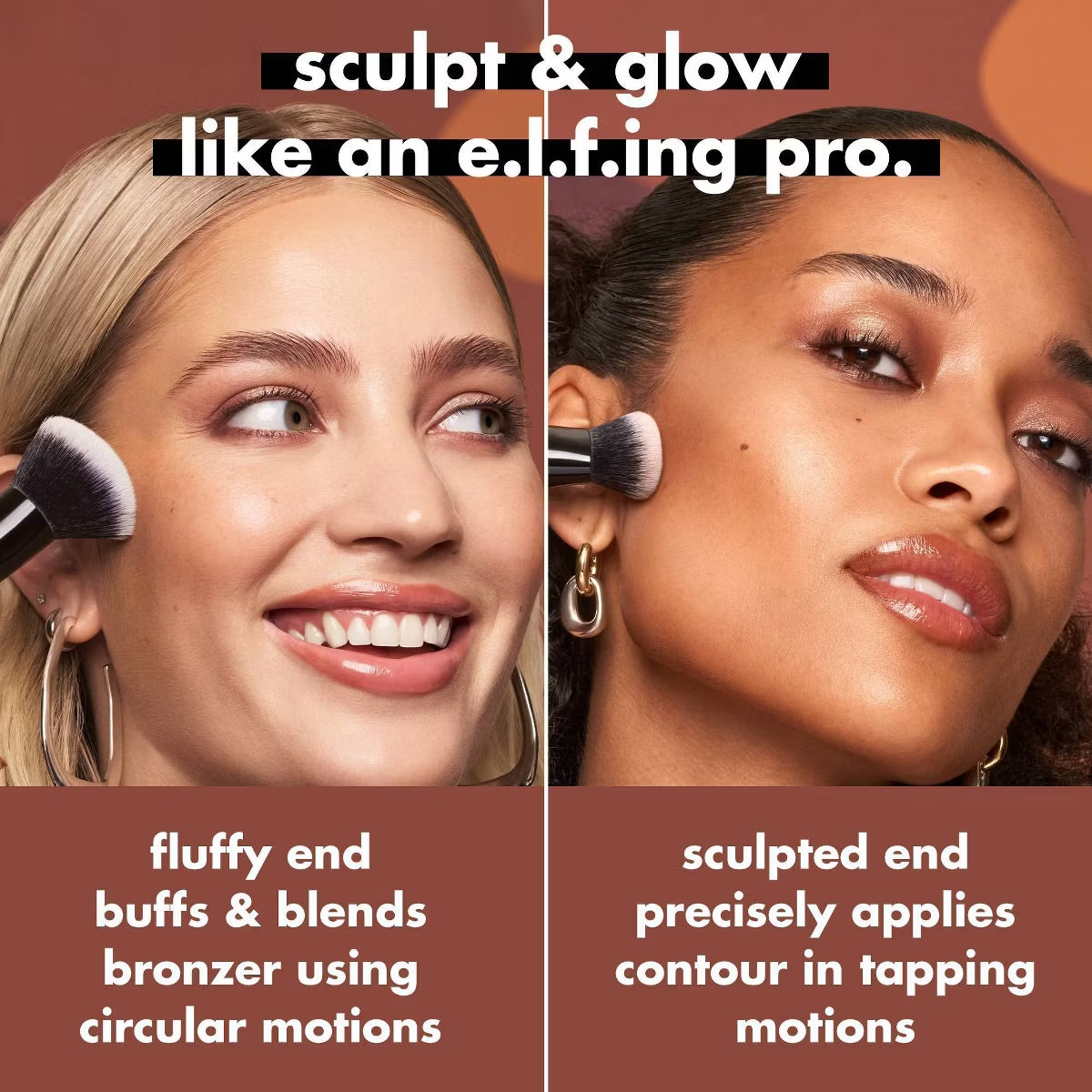 ELF LIQUID BRONZER & CONTOUR DUO MAKEUP BRUSH