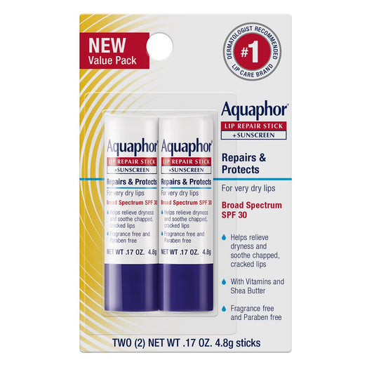AQUAPHOR LIP BALM REPAIR CHAP STICK SPF30 - 2 in 1 pack