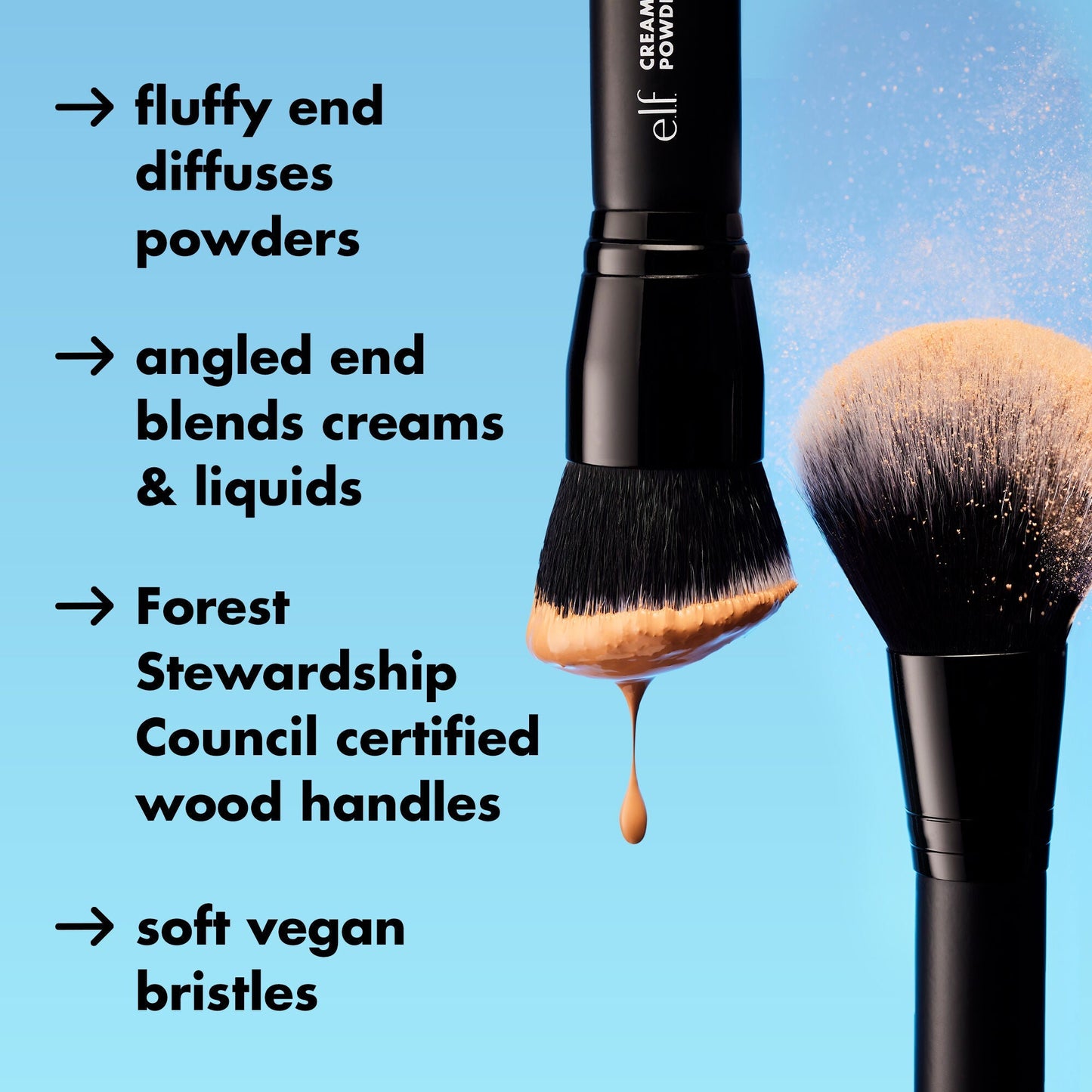 ELF CREAM & POWDER FACE BRUSH