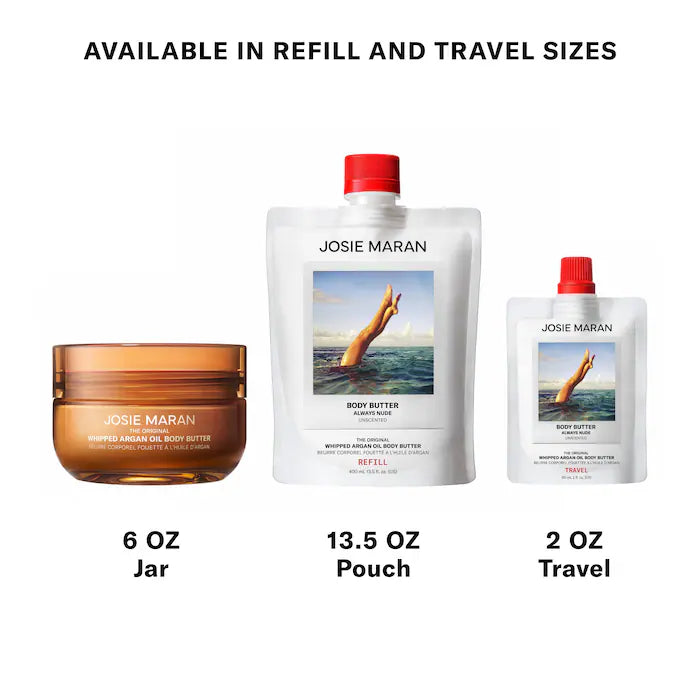 JOSIE MARAN VANILLA VIBEZZZ WHIPPED ARGAN OIL REFILLABLE BODY BUTTER