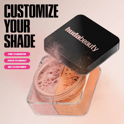 HUDA BEAUTY EASY BAKE BLURRING LOOSE BRIGHTENING + CORRECTING DUO - PINK PUMPKIN - 20g