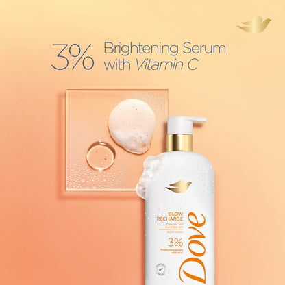 DOVE GLOW RECHARGE BODY WASH WITH 3% VITAMIN C - 18.5oz