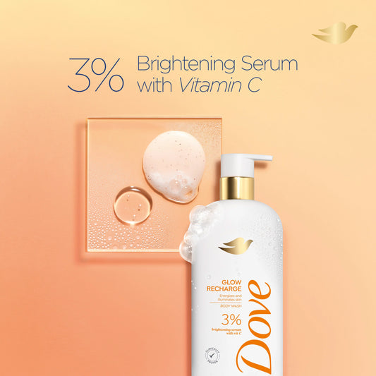DOVE GLOW RECHARGE BODY WASH WITH 3% VITAMIN C - 18.5oz