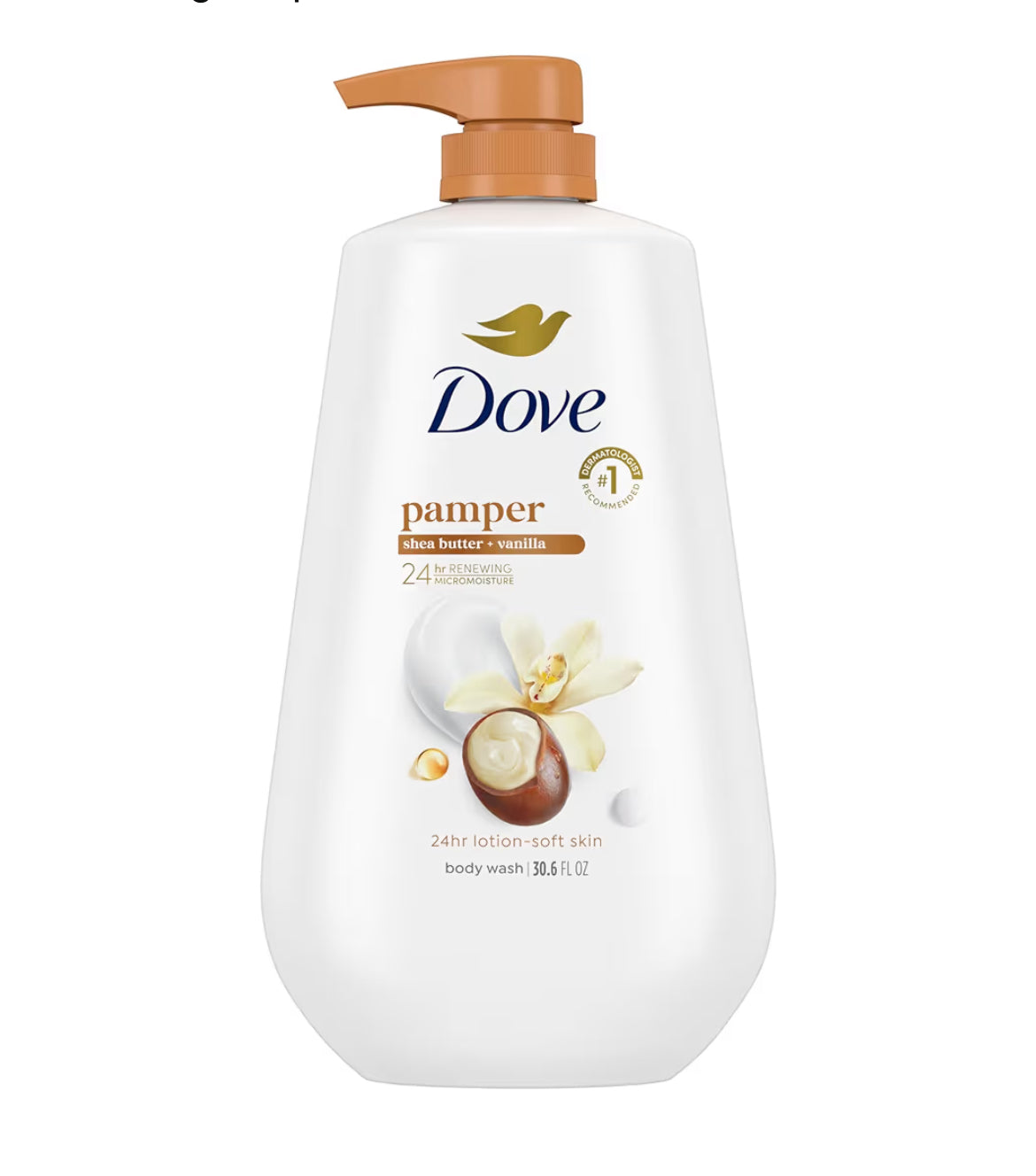 DOVE PAMPER SHEA BUTTER & VANILLA BODY WASH - 30.6oz