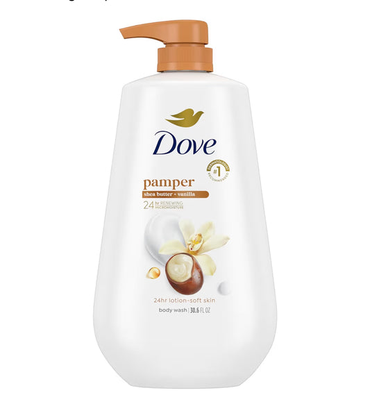 DOVE PAMPER SHEA BUTTER & VANILLA BODY WASH - 30.6oz