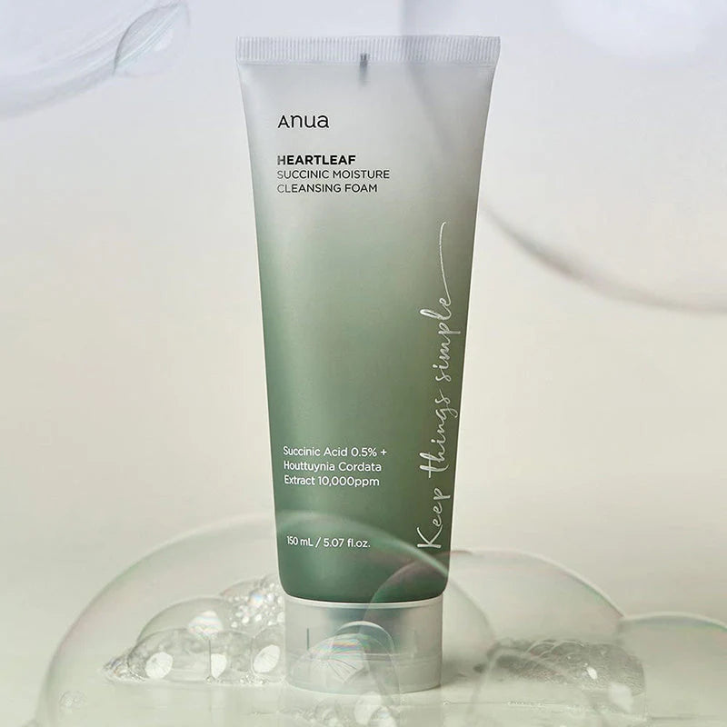 ANUA HEARTLEAF SUCCINIC MOISTURE CLEANSING FOAM - 150ml