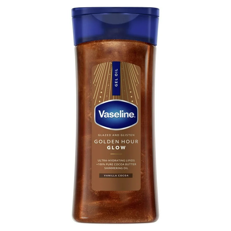 VASELINE GLAZED & GLISTEN VANILLA COCOA SHIMMERING GEL BODY OIL - 200ml