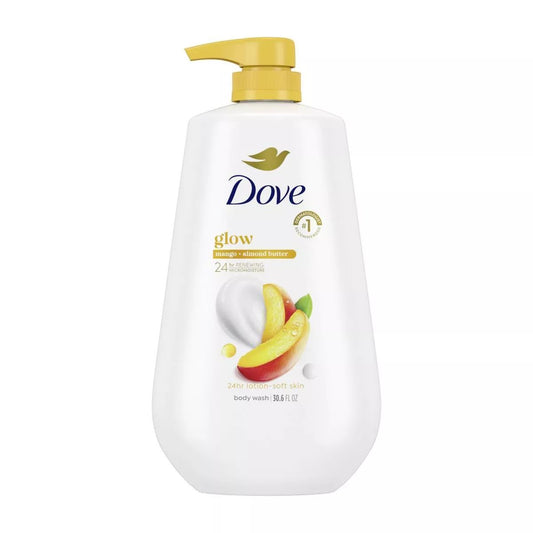 DOVE GLOW BODY WASH WITH MANGO & ALMOND BUTTER - 30.6oz